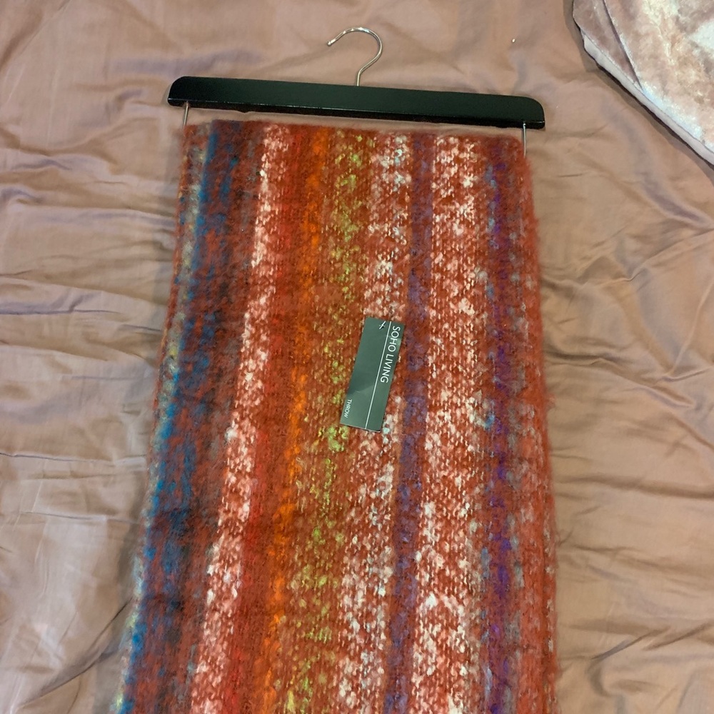 Multi colored brand new throw blanket